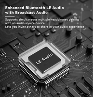 Auriculares Inalámbricos Bluetooth Híbridos con Cancelación Activa de Ruido, Chip Qualcomm, Batería LED, Orejeras Suaves, Música y Juegos