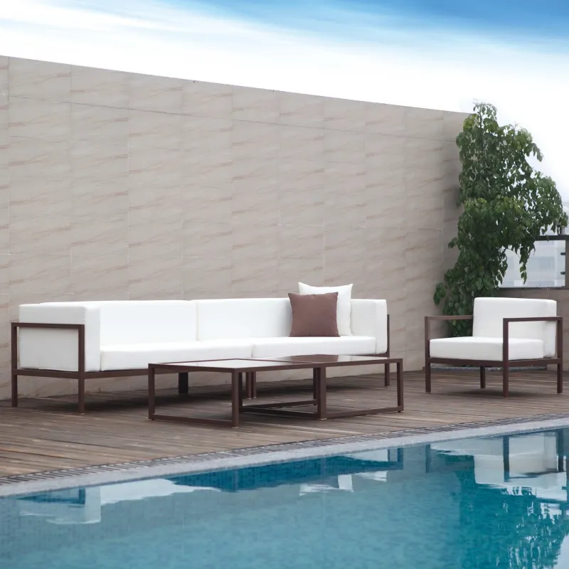 Pool furniture luxury outdoor Garden Furniture Sectional Sofa Set Aluminum Frame Waterproof Cushion Module Sofa
