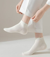 Chaussettes pour femmes en coton 100% blanc uni : chaussettes de sport respirantes, sans couture, anti-transpiration pour femmes