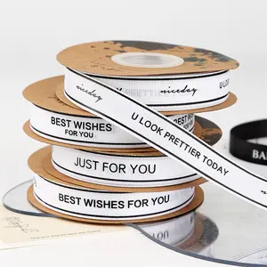 Wholesale Custom Grosgrain Personalised Ribbon Brand Name Logo Printed Ribbon