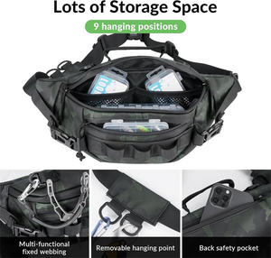 Kadınlar ve erkekler için olta kutusu su geçirmez bel çantası taşınabilir sinek balıkçılık tek kollu çanta - Product Image 4