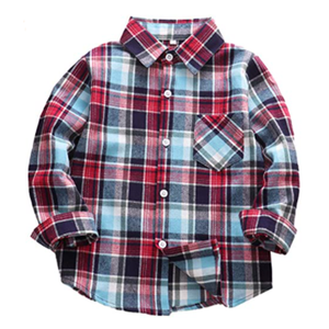 Chemises en flanelle pour garçons, classique et décontracté, chemises à carreaux pour enfants, <span class=keywords><strong>Blouse</strong></span> d'école pour enfants - Product Image 4