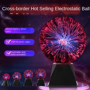 गर्म बिक्री आवाज नियंत्रित स्पर्श इलेक्ट्रोस्टैटिक बॉल प्लाज्मा मैजिक नाइट लाइट ग्लास शेड के साथ ग्लास शेड यूएसबी संचालित डिमिमिबल - Product Image 4