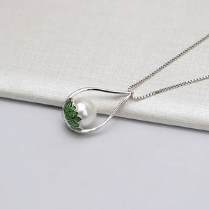 Pendentif en argent S925 de style coréen, forme panier de fleurs, support vide pour perles DIY, chaîne de clavicule 9-10 mm pour composants de bijoux - Product Image 4