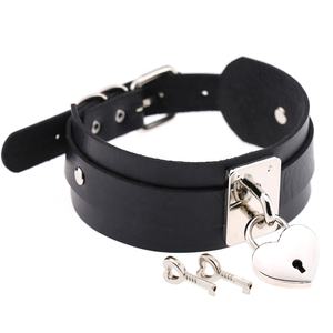 Collana Choker Punk con Lucchetto a Cuore e Chiavi in <span class=keywords><strong>Argento</strong></span> per Uomo e <span class=keywords><strong>Donna</strong></span>, Stile Esagerato per Discoteca - Product Image 1