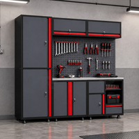 Armoire à outils TYRAFINE pour garage et atelier domestique avec panneaux perforés, capacité de charge élevée, combinaison de rangement robuste pour outils