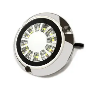 Luces LED Subacuáticas de alta intensidad para barco, lámpara de acero inoxidable 316 RGBW, a todo Color, intercambiables, montaje en superficie, 12V, Océano marino