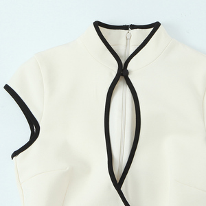 SHENZHU 女装 2026 夏季新款别致时尚迷你连衣裙 撞色优雅无袖女式长袍 Robe Mujer - Product Image 4