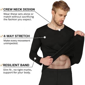 Chemise <span class=keywords><strong>thermique</strong></span> pour homme, doublée de <span class=keywords><strong>polaire</strong></span>, manches longues, sous-vêtement de sport, haut <span class=keywords><strong>thermique</strong></span> pour temps froid - Product Image 4