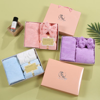 Super épais absorbant salle de bain dame femmes visage masque serviette serviette de bain cheveux secs bonnet 3 pièces saint valentin coffrets cadeaux