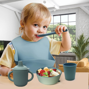 ถ้วยซิลิโคนสำหรับใส่อาหารมาใหม่พร้อมที่จับถ้วยหัดดื่มน้ำสำหรับ<span class=keywords><strong>เด็ก</strong></span>หัดเดินเด็กหัดเดิน - Product Image 5