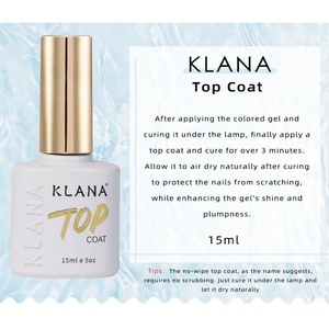Klana - Esmalte de Uñas en Gel de 15 ml, Sin Necesidad de Limpiar, Alto Brillo, Capa Superior Brillante, Larga Duración, Transparente, para Acrílico, Requiere Lámpara UV LED, para Uso Doméstico, Manualidades, Regalo - Product Image 1