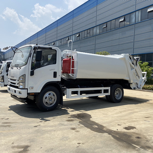 Camion compacteur d'ordures Isuzu 7CBM 4x2 Diesel à transmission manuelle blanc Euro 4 pour le transfert de déchets - Product Image 1