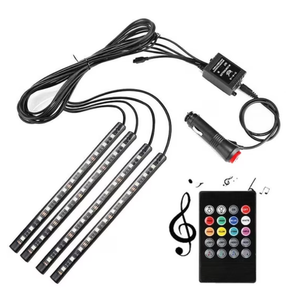 Bande lumineuse à 4 LED pour voitures, éclairage intérieur de voiture, couleur lumineuse, contrôle musical - Product Image 3