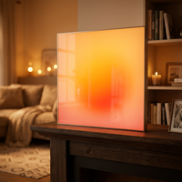 Lampu Dinding Dekoratif LUZ Sunrise dengan Bingkai, Peredup Cahaya, Lampu LED Akrilik Aluminium yang Dapat Disesuaikan, Kotak Lampu Seni Ramah Lingkungan