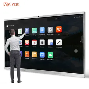 Aiyos 75 pulgadas FHD panel LCD pantalla táctil capacitiva Pizarra Interactiva LCD monitor de computadora para el aula