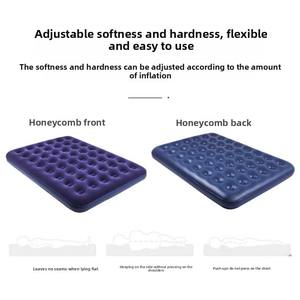 Directo de fábrica, venta al por mayor, colchón de tamaño completo inflable de PVC + flocado superior, cama de aire portátil plegable para acampar al aire libre - Product Image 2