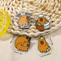 Lencana kreatif Kapibala Golden Retriever bekerja Pin Enamel kartun dinosaurus bros Lapel lencana Pin