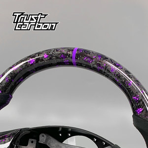 Volante in Fibra di Carbonio Forgiata Personalizzato Stile Sportivo Viola per Chevrolet <span class=keywords><strong>Corvette</strong></span> Z06 2005-2013 Camaro SS <span class=keywords><strong>Corvette</strong></span> C6 C7 C8 - Product Image 5