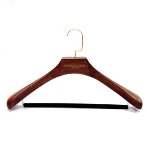 Solid Wood Hanger Adult Wooden Clothes Hanger Coat Suit Hanger Rack Wide Shoulder Flat Head Antique Color
