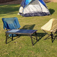 Table de camping pliante multifonctionnelle en métal pour barbecue en plein air, table tactique IGT en aluminium et en bois