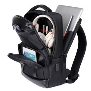 Sac à dos pour ordinateur portable de grande capacité 15,6 pouces, imperméable, en PU, design extensible, logo personnalisé, port USB, voyage d'affaires, vente chaude - Product Image 3