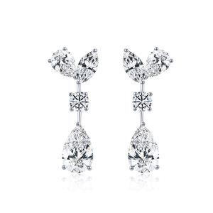 Pendientes de Diamantes de Oro Blanco de 18K MSE-853 de Messi Jewelry para Mujer - Product Image 1