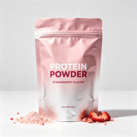 Sachet Doypack Personnalisé pour Poudre Protéinée, Haute Barrière Anti-Humidité, Refermable avec Fermeture Éclair, Thermoscellable, pour Nutrition Sportive