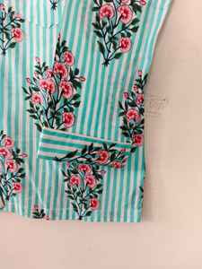 Nuevo Conjunto de Pijama de Algodón Estampado Tejido Elegante Indio, 100% Algodón, Largo Completo, Verano - Product Image 4