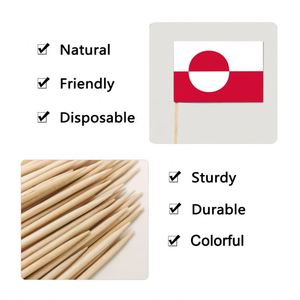 Banderas de Pastel Desechables Personalizadas al por Mayor de 3.5x2.5cm para Eventos Deportivos, Juego de Pelota con Palillo de Greenland - Product Image 3