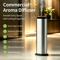 Diffuseur d'huiles essentielles sans eau 1000 ml, à piles, ultrasonique, intelligent, avec contrôle par application, diffusion à air froid, pour usage commercial