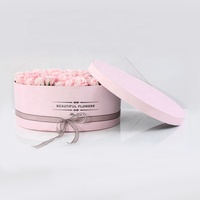 Boîte cadeau ronde de luxe pour le Nouvel An 2024, boîte à fleurs de différentes tailles avec couvercle, impression de logo personnalisée, boîte à fleurs en papier exquise