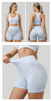 Setelan Yoga 2 Potong Cepat Kering Slim-Fit Polos Anti Kusut Bahan Polyester/Nylon Pakaian Olahraga Lari Fitness Pengangkat Pinggul