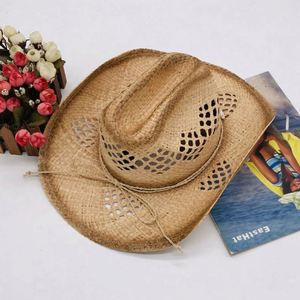 Fashionable Roll-Up Brim Men's Polyester Paper <b>Straw</b> Cowboy <b>Hat</b>-High Quality Low Price Custom Logo Travel Fishing Sports - Product Image 5
