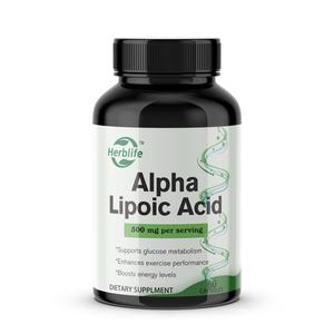 Capsules d'acide alpha-lipoïque OEM ODM 500 mg - Complément alimentaire pour hommes et femmes - Antioxydant, soutient la santé de la peau, stimule l'énergie - Product Image 1