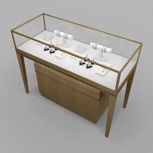 Vitrine à bijoux OEM d'usine Carpenter Family WS-134, armoire en verre trempé, vitrine moderne en verre avec éclairage LED - Product Image 1