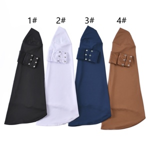 Spot Hot Sell Spring Summer <b>Wrap</b> <b>Head</b> Scarf with Chin Buttons Female Malay Indonesia Women Solid Color Bottoming Cap MSL148 - Product Image 3