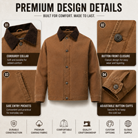 Veste de travail en toile pour homme, veste utilitaire décontractée, manteau de travail vintage, vêtement d'extérieur léger en coton, fabricant OEM ODM sur mesure