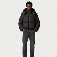 JF1919 Nouvelle arrivée, veste d'hiver matelassée à capuche en jacquard à carreaux mi-longue, chaude, multi-poches, pour homme