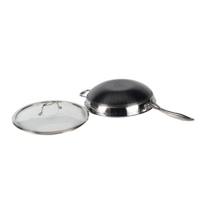 Wok de acero inoxidable de triple capa de 12.5 pulgadas con tapa, apto para inducción, apto para lavavajillas - Product Image 5