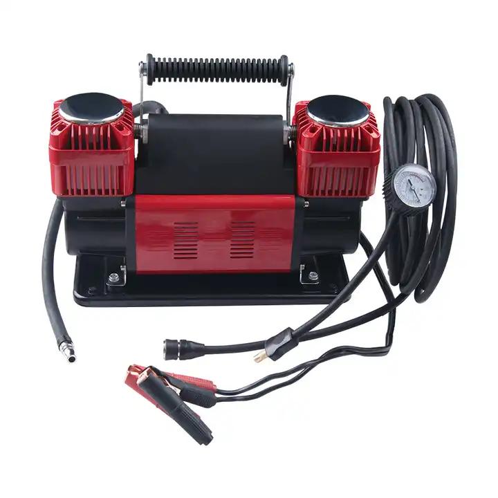 Double Cylinder Air Compressor Tire Inflator Auto Air Pump Compact