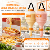 Distributeur de sauce commercial de grande capacité 5,5 L pour cuisine et restaurant, bouteille distributrice de condiments suspendue avec pompe en plastique