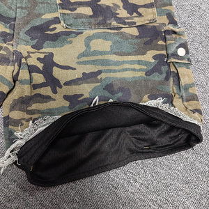 Custom Summer Camouflage <strong>Overalls</strong> Wash <strong>Distressed</strong> Ram Hem <strong>Shorts</strong> Mesh Double Layer Oversized Camo Cargo <strong>Shorts</strong> for Men