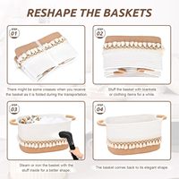 2er-Set Offene Robuste Aufbewahrungskörbe im Boho-Stil aus Baumwollseil für Kleidung, Spielzeug und Windeln