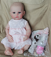 Poupée Bébé Reborn Faite Main 3D Peau 49cm Peinte à la Main Réaliste Nouveau-Né Fille Poupées Plus Vraies que Nature Cadeaux de Noël M024