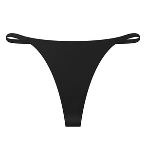 Black Thin Strap Women <b>Thong</b> Panties Low Rise <b>Seamless</b> Ladies G String Underwear Breathable No Show Plus Size Intimates OEM ODM - Product Image 4