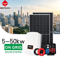 Système de stockage d'énergie AHTECH 10Kw 20Kw 30kw, kit d'onduleur solaire connecté au réseau, batterie solaire complète
