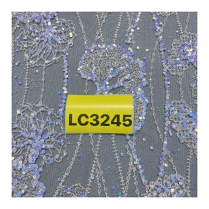 Tessuto Jacquard Glitterato di Lusso LC3545, 100% Poliestere Tricot Certificato OEKO-TEX, Ignifugo per Abiti da Sposa - Product Image 5