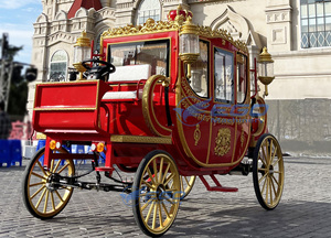 2026 Calèche royale électrique de haute qualité, blanche, classique et vintage, pour mariages et visites touristiques, à prix bas - Product Image 3
