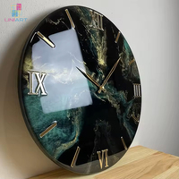 UNIART-Horloge murale 3D moderne en résine fluide, décor géométrique rond, résine époxy, salon et bureau
